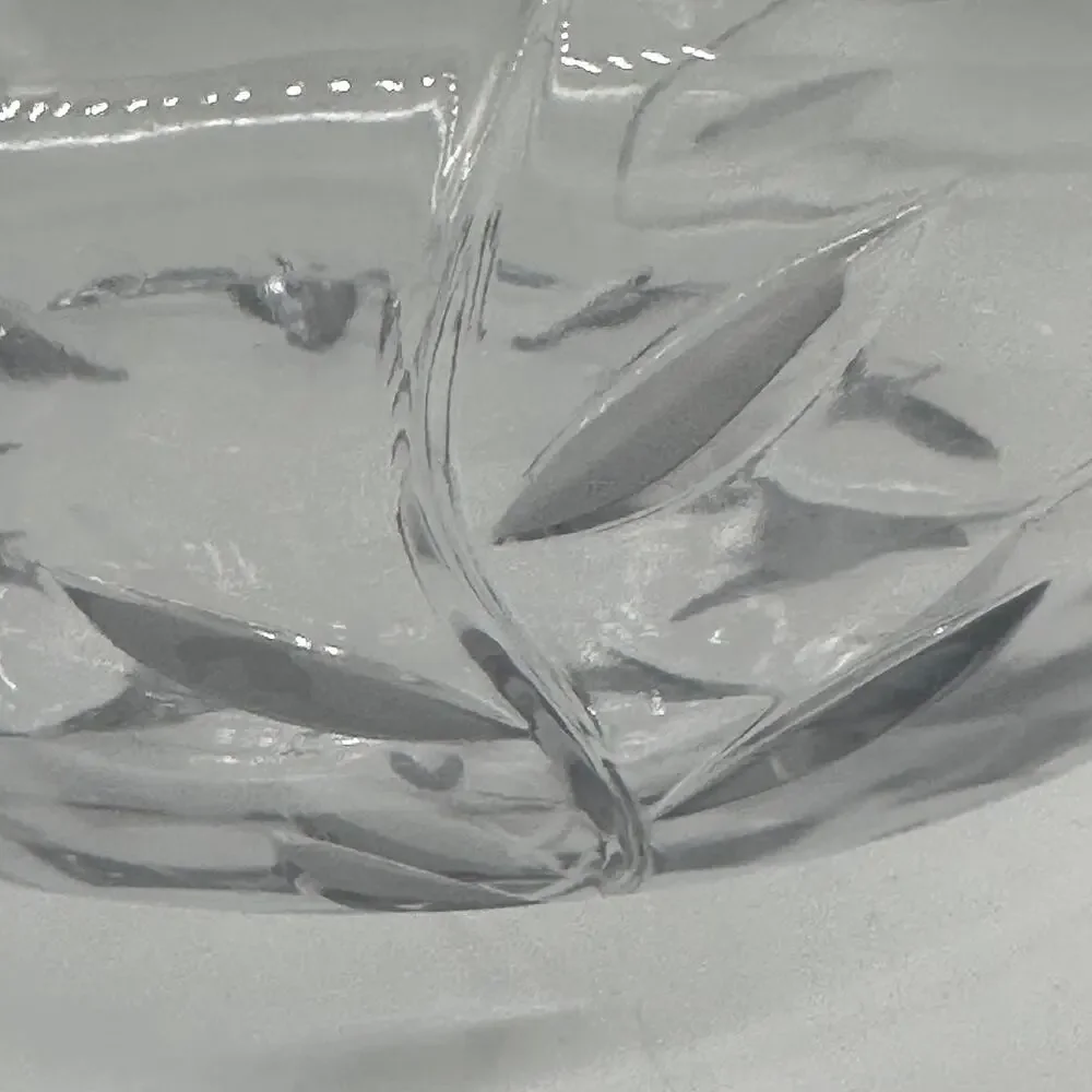 Unbranded Princess House Style Crystal Leaf Serving Bowl Cottagecore Decor